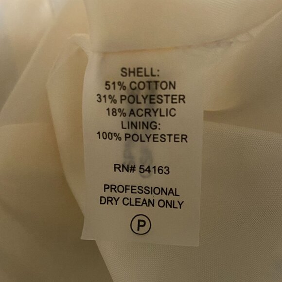 Calvin Klein Ivory Tweed Blazer Size 14P NEW New With Tag - Picture 5 of 5